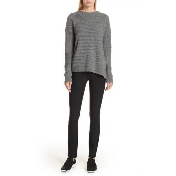 💕VINCE💕 Side Slit Crew Neck Ribbed Sweater ~ Medium Grey Medium NWOT - Picture 10 of 16